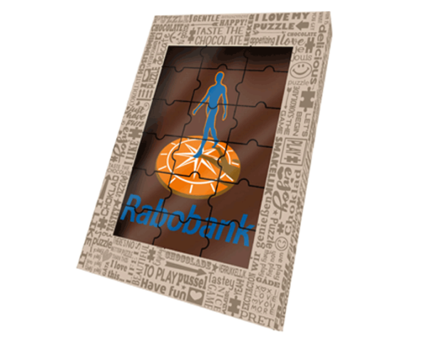chocolade logopuzzel met afbeelding