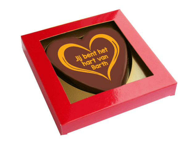 bedrukt chocolade hart