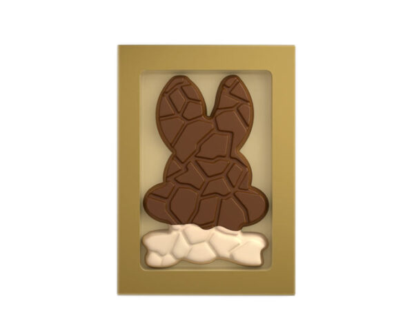 paas figuur bunny van melk en witte chocolade