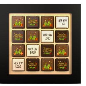 Grote doos Kerstpralines met logo